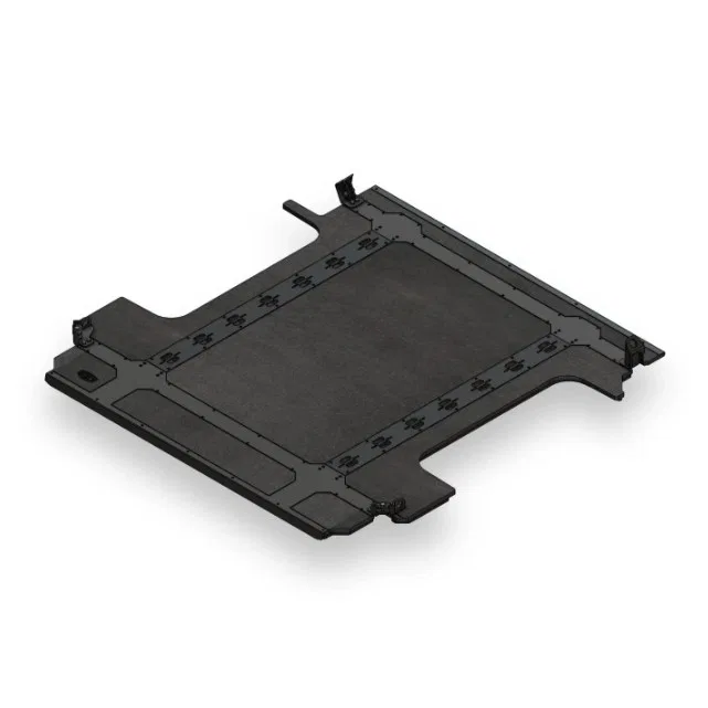 GM1121-ESU1 – LEGEND FLEET Bed Liner, Drop-In Under Bed Rail Black Matte Textured Steel With Flexible Tie-Downs